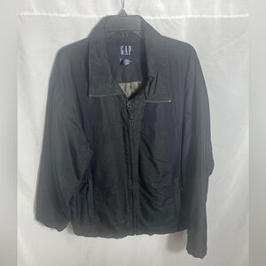 GAP Black Lightweight Zip Jacket XL Nylon Windbreaker Casual Coat